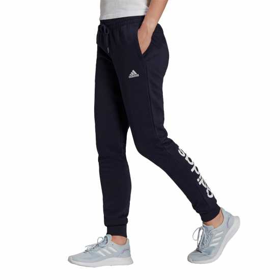 Дамски долнища на анцуг Adidas Linear Slim Fit Cotton Joggers Womens Легендарна чернина Adidas Linear Slim Fit Cotton Joggers Womens Легендарна чернина Дамски долнища на анцуг