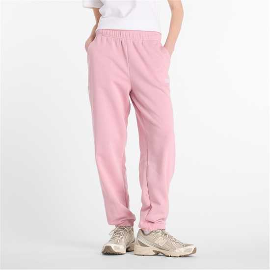 New Balance Balance Closed Hem Fleece Joggers Womens Pink Дамски долнища на анцуг
