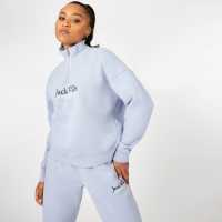 Jack Wills Honeylane Half Zip Sweatshirt Soft Blue Дамски полар