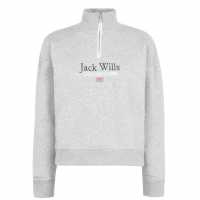 Jack Wills Honeylane Half Zip Sweatshirt Сив марл Дамски полар