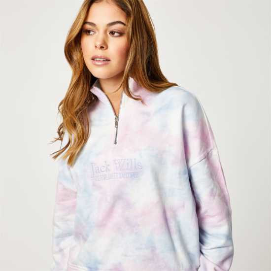 Jack Wills Honeylane Half Zip Sweatshirt Womens Съмръчно синьо Jack Wills Honeylane Half Zip Sweatshirt Womens Съмръчно синьо