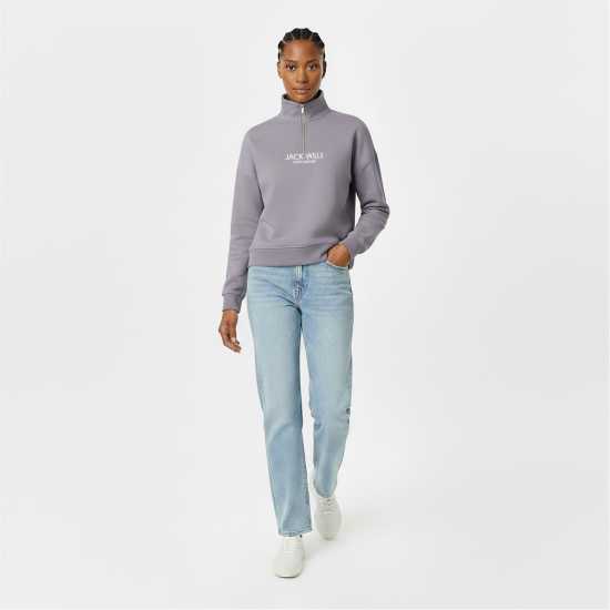 Jack Wills Honeylane Half Zip Sweatshirt Womens Съмръчно синьо Jack Wills Honeylane Half Zip Sweatshirt Womens Съмръчно синьо