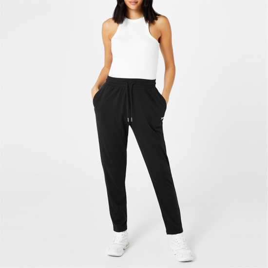Slazenger Interlock Open Hem Pant Womens Черно Дамски долнища на анцуг