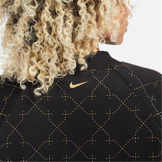 Nike Cropped Therma Fit Sweatshirt Womens Black/Gold Дамски клинове за фитнес