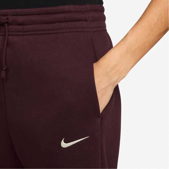 Nike Sportswear Phoenix Fleece Women's High-Waisted Wide-Leg Sweatpants Бордово Смъстяване 