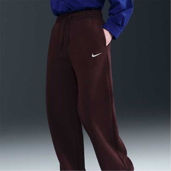 Nike Sportswear Phoenix Fleece Women's High-Waisted Wide-Leg Sweatpants Бордово Смъстяване 