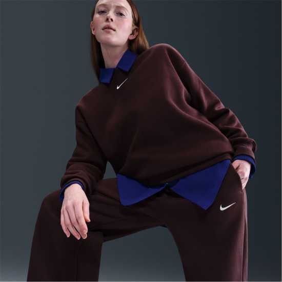 Nike Sportswear Phoenix Fleece Women's High-Waisted Wide-Leg Sweatpants Бордово Смъстяване 