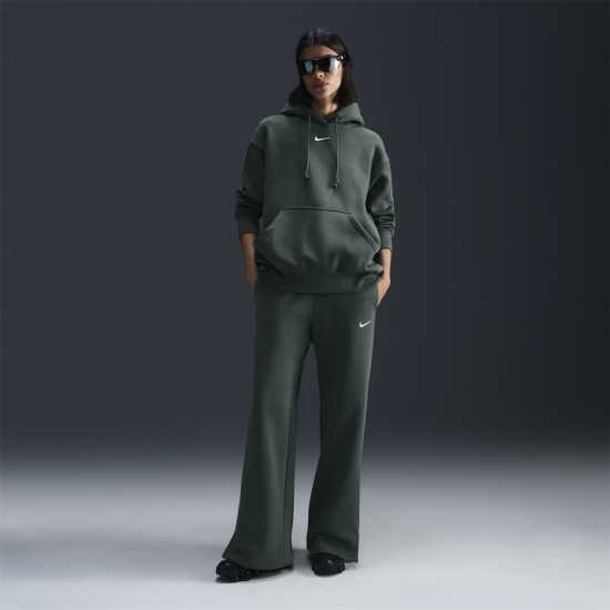 Nike Sportswear Phoenix Fleece Women's High-Waisted Wide-Leg Sweatpants Винтажно зелено 