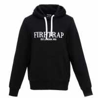 Firetrap Large Logo Hoodie Black Дамски суичъри и блузи с качулки