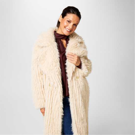 Дамски якета и палта Biba Палто С Изкусвен Костъм Clipped Longline Faux Fur Coat Biba Палто С Изкусвен Костъм Clipped Longline Faux Fur Coat Дамски якета и палта