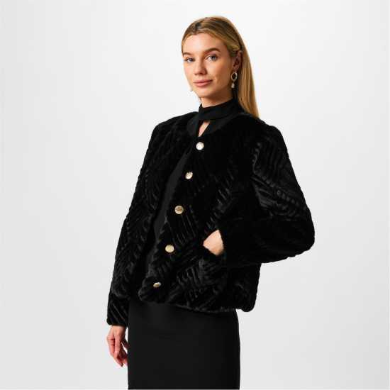 Biba Яке Изкуствена Кожа Clipped Faux Fur Jacket  Дамски якета и палта