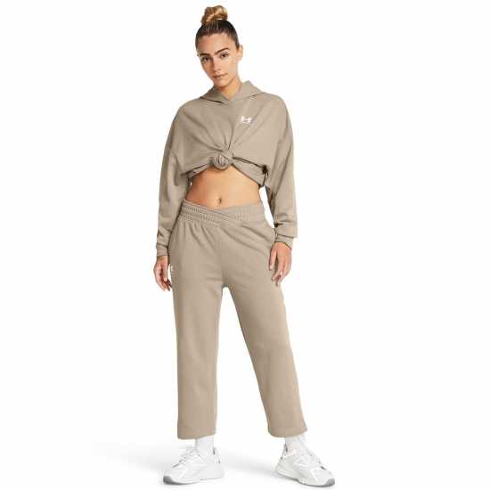 Under Armour Rival Terry Cropped Wide Leg Open Hem Jersey Jogger  