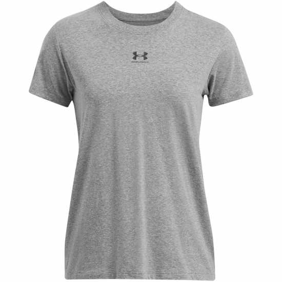 Under Armour Women's Rival Core Short-Sleeve Oversized T-Shirt C Rock/Black Under Armour Women's Rival Core Short-Sleeve Oversized T-Shirt C Rock/Black