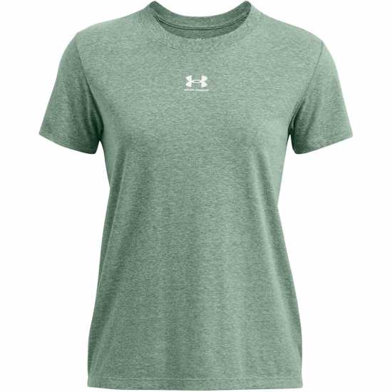 Under Armour Women's Rival Core Short-Sleeve Oversized T-Shirt Зелено Under Armour Women's Rival Core Short-Sleeve Oversized T-Shirt Зелено