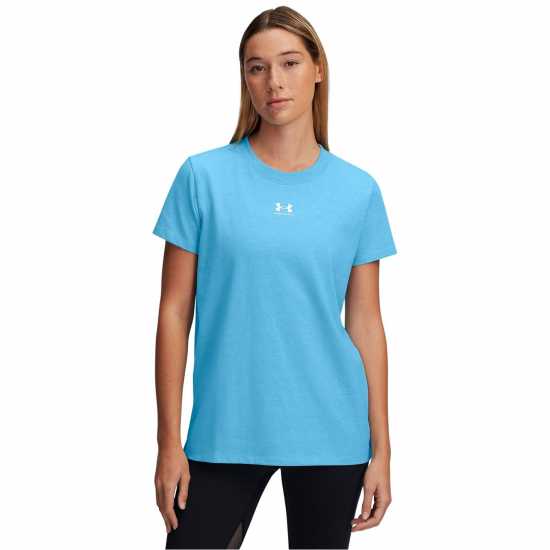Under Armour Rival Core Short Sleeve T-Shirt Womens Етерно синьо/Бяло Under Armour Rival Core Short Sleeve T-Shirt Womens Етерно синьо/Бяло