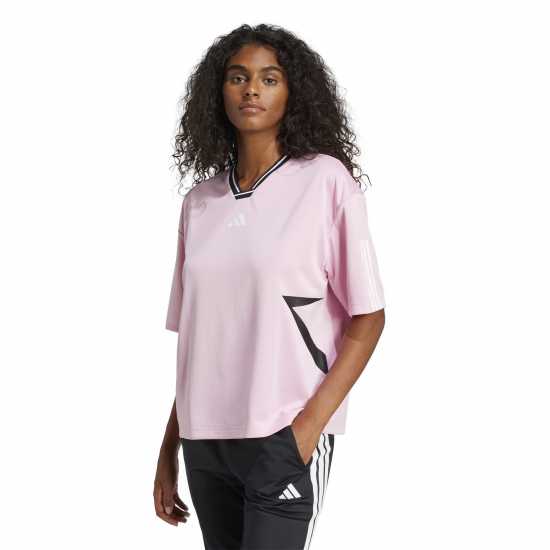 Adidas Tiro Cut 3-Stripes Colorblock Boyfriend T-Shirt  Дамски тениски и фланелки