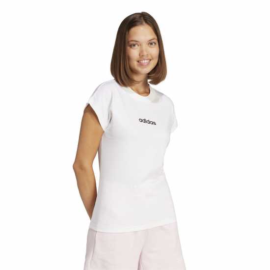 Adidas Essentials Linear Cotton T-Shirt Womens Бяло Дамски тениски и фланелки