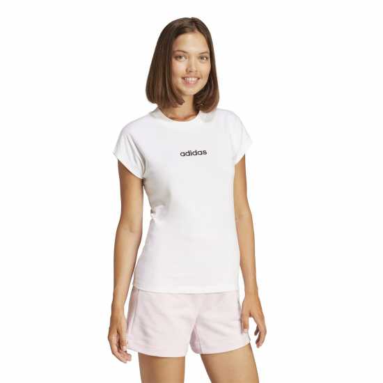 Adidas Essentials Linear Cotton T-Shirt Womens Бяло Дамски тениски и фланелки