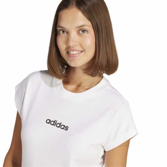 Adidas Essentials Linear Cotton T-Shirt Womens Бяло Дамски тениски и фланелки
