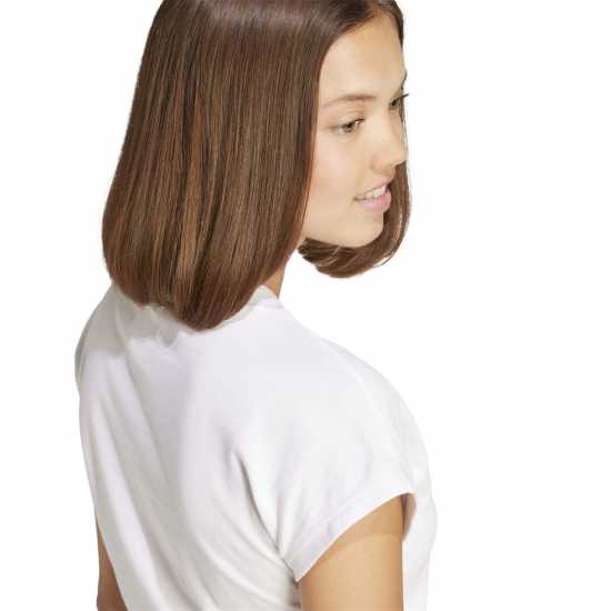 Adidas Essentials Linear Cotton T-Shirt Womens Бяло Дамски тениски и фланелки