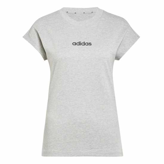 Adidas Essentials Linear Cotton T-Shirt Womens Среден сив хтх Дамски тениски и фланелки