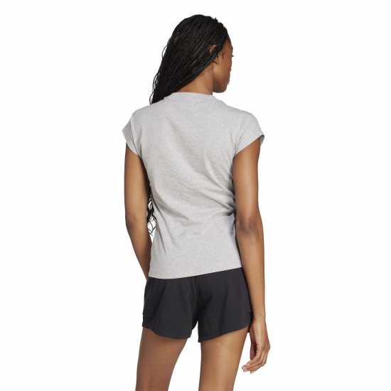 Adidas Essentials Linear Cotton T-Shirt Womens Среден сив хтх Дамски тениски и фланелки