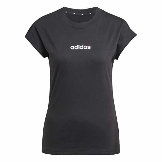Adidas Essentials Linear Cotton T-Shirt Womens Черно Дамски тениски и фланелки