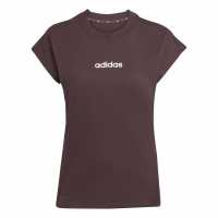 Дамски тениски и фланелки Adidas Essentials Linear Cotton T-Shirt Womens Shaddown Brown Adidas Essentials Linear Cotton T-Shirt Womens Shaddown Brown Дамски тениски и фланелки