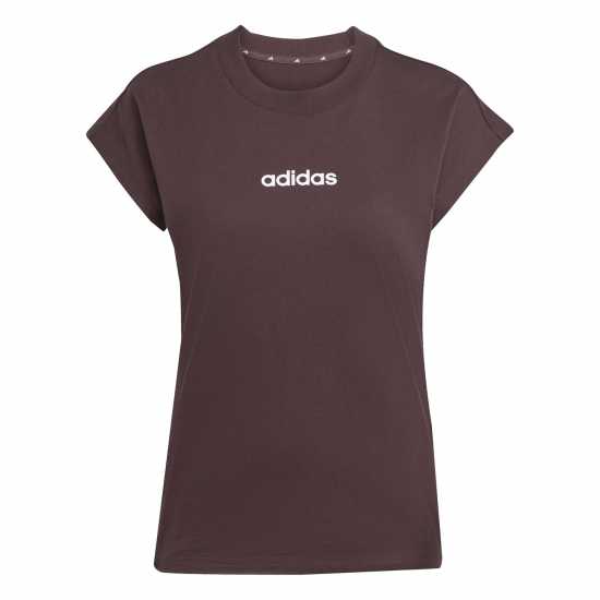 Дамски тениски и фланелки Adidas Essentials Linear Cotton T-Shirt Womens Shaddown Brown Adidas Essentials Linear Cotton T-Shirt Womens Shaddown Brown Дамски тениски и фланелки