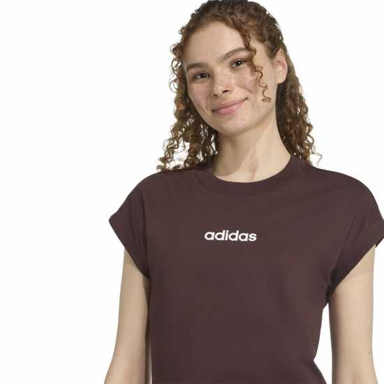 Дамски тениски и фланелки Adidas Essentials Linear Cotton T-Shirt Womens Shaddown Brown Adidas Essentials Linear Cotton T-Shirt Womens Shaddown Brown Дамски тениски и фланелки