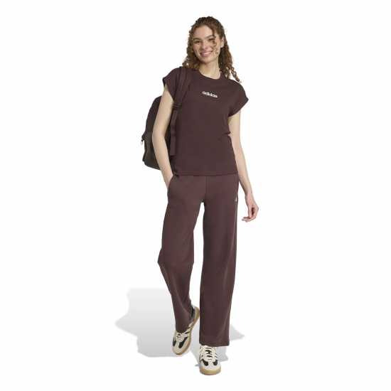 Дамски тениски и фланелки Adidas Essentials Linear Cotton T-Shirt Womens Shaddown Brown Adidas Essentials Linear Cotton T-Shirt Womens Shaddown Brown Дамски тениски и фланелки