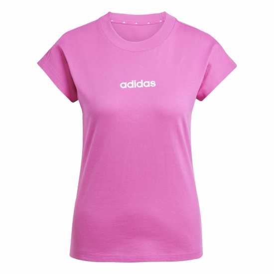 Adidas Essentials Linear Cotton T-Shirt Womens Фуксия розово Дамски тениски и фланелки