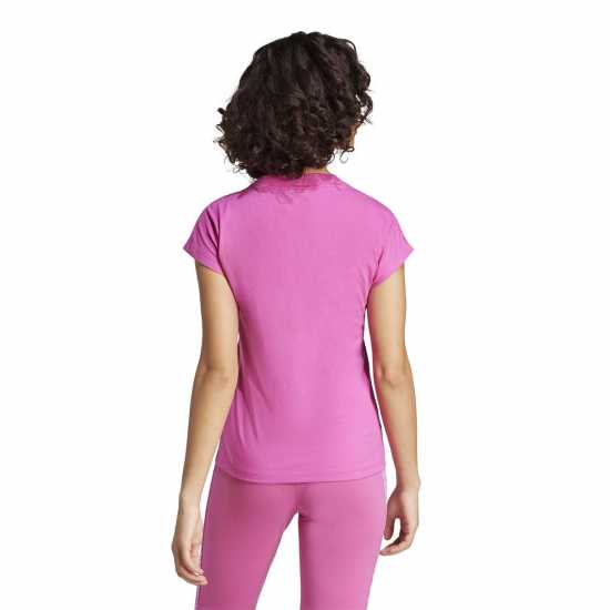 Adidas Essentials Linear Cotton T-Shirt Womens Фуксия розово Дамски тениски и фланелки