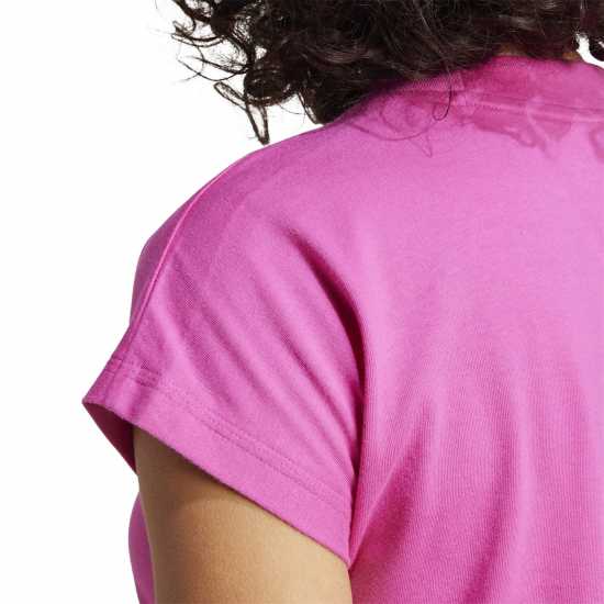 Adidas Essentials Linear Cotton T-Shirt Womens Фуксия розово Дамски тениски и фланелки