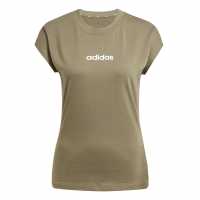 Дамски тениски и фланелки Adidas Essentials Linear Cotton T-Shirt Womens Olive Adidas Essentials Linear Cotton T-Shirt Womens Olive Дамски тениски и фланелки