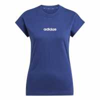 Adidas Essentials Linear Cotton T-Shirt Womens Морска синьо Дамски тениски и фланелки