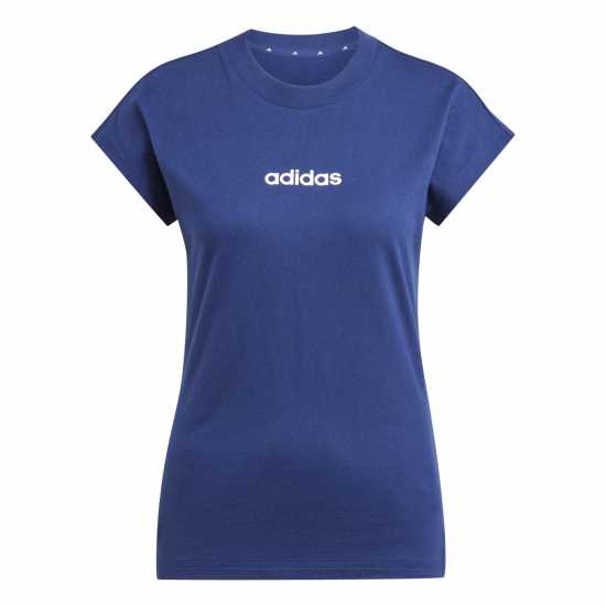 Adidas Essentials Linear Cotton T-Shirt Womens Морска синьо Дамски тениски и фланелки