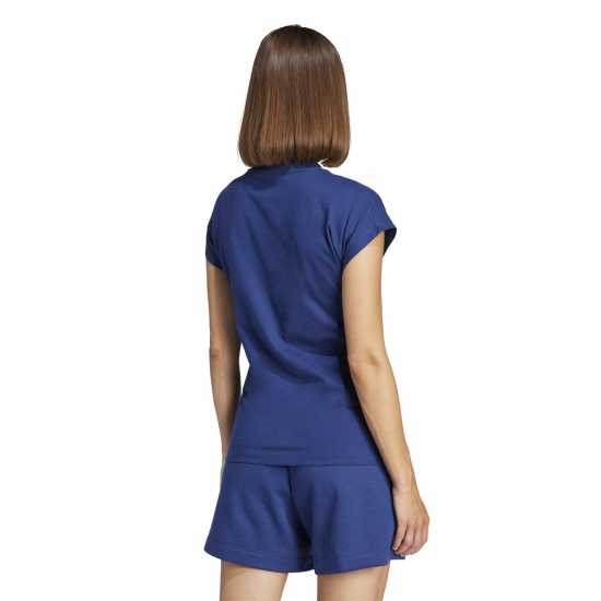 Adidas Essentials Linear Cotton T-Shirt Womens Морска синьо Дамски тениски и фланелки