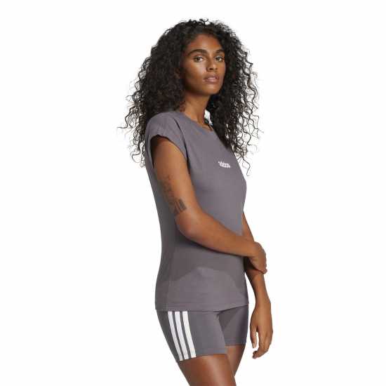 Adidas Essentials Linear Cotton T-Shirt Womens Угъл Дамски тениски и фланелки