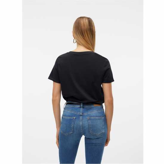 Vero Moda Paula T-Shirt Черно Дамски тениски и фланелки