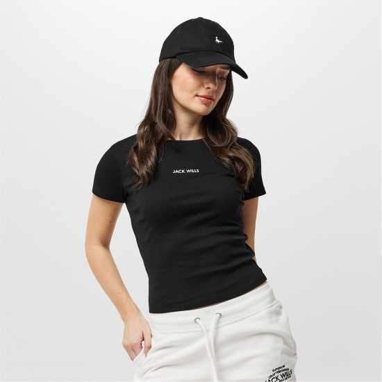 Дамски тениски и фланелки Jack Wills Baby Tee Черно Jack Wills Baby Tee Черно Дамски тениски и фланелки
