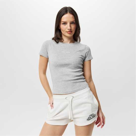 Jack Wills Baby Tee Сив марл Дамски тениски и фланелки