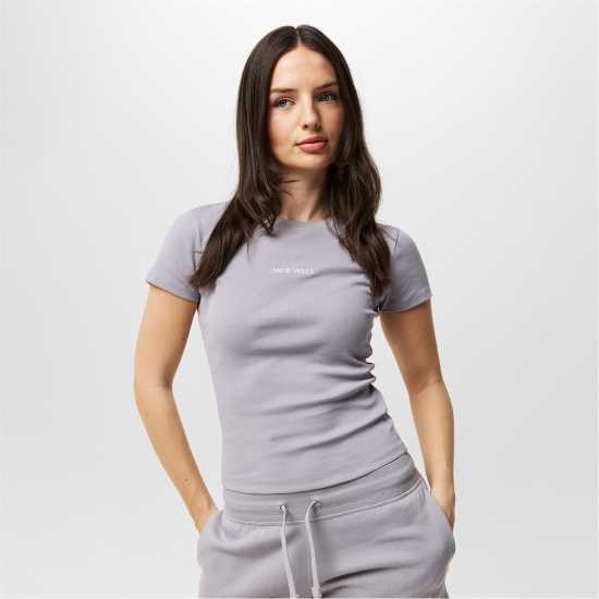 Jack Wills Baby Tee Мъгла Дамски тениски и фланелки