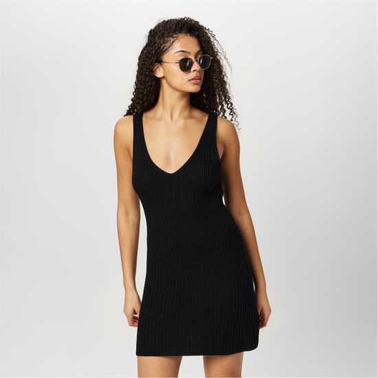Jack Wills Women's Stitchy V-Neck Mini Knitted Jumper Dress Jack Wills Women's Stitchy V-Neck Mini Knitted Jumper Dress