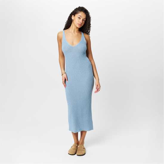 Jack Wills Stitch V-Neck Midi Knitted Jumper Dress Jack Wills Stitch V-Neck Midi Knitted Jumper Dress