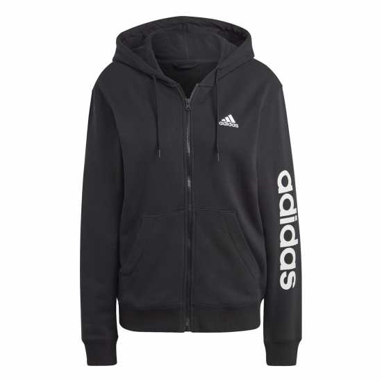 Adidas Essentials Linear Full Zip French Terry Hoodie Womens Adidas Essentials Linear Full Zip French Terry Hoodie Womens