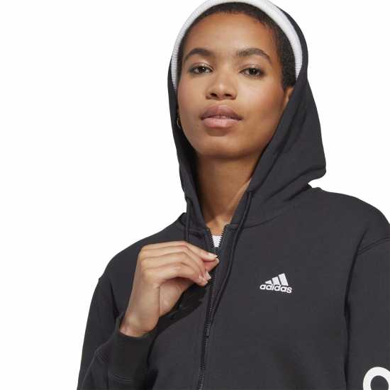 Adidas Essentials Linear Full Zip French Terry Hoodie Womens Adidas Essentials Linear Full Zip French Terry Hoodie Womens