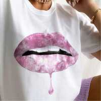 Tie Dye Lips Oversized T-Shirt  Дамски тениски и фланелки