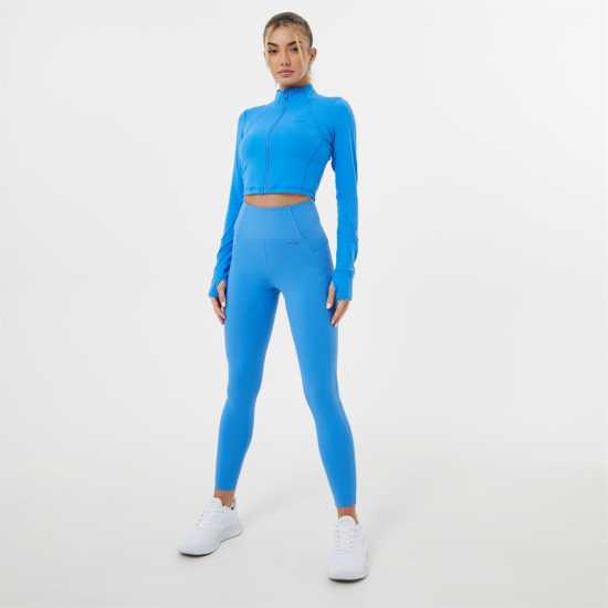 Usa Pro Дамско Яке Cropped Fitness Jacket Womens Sonic Blue Дамски грейки