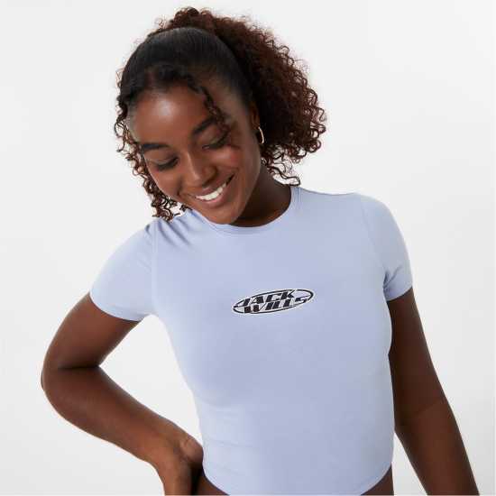 Дамски тениски и фланелки Jack Wills Logo Baby Tee Меко синьо Jack Wills Logo Baby Tee Меко синьо Дамски тениски и фланелки